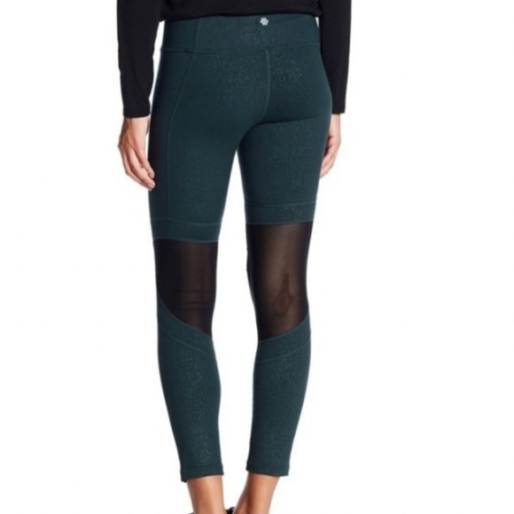 [XS] Deep Green w/ Black Meshed Cut Out Nanette Lepore Leggings - Picture 2 of 14